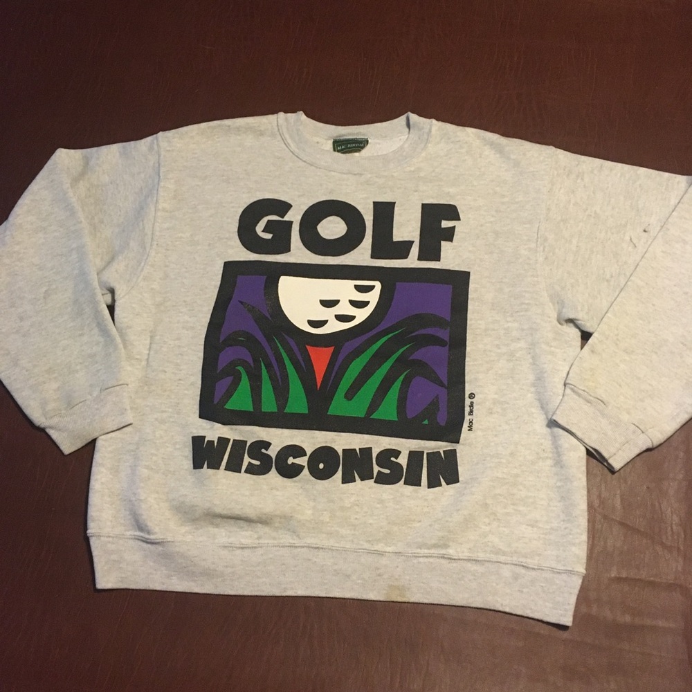 Vtg Mac Birdie WI Golf Crewneck Sweatshirt Sweater